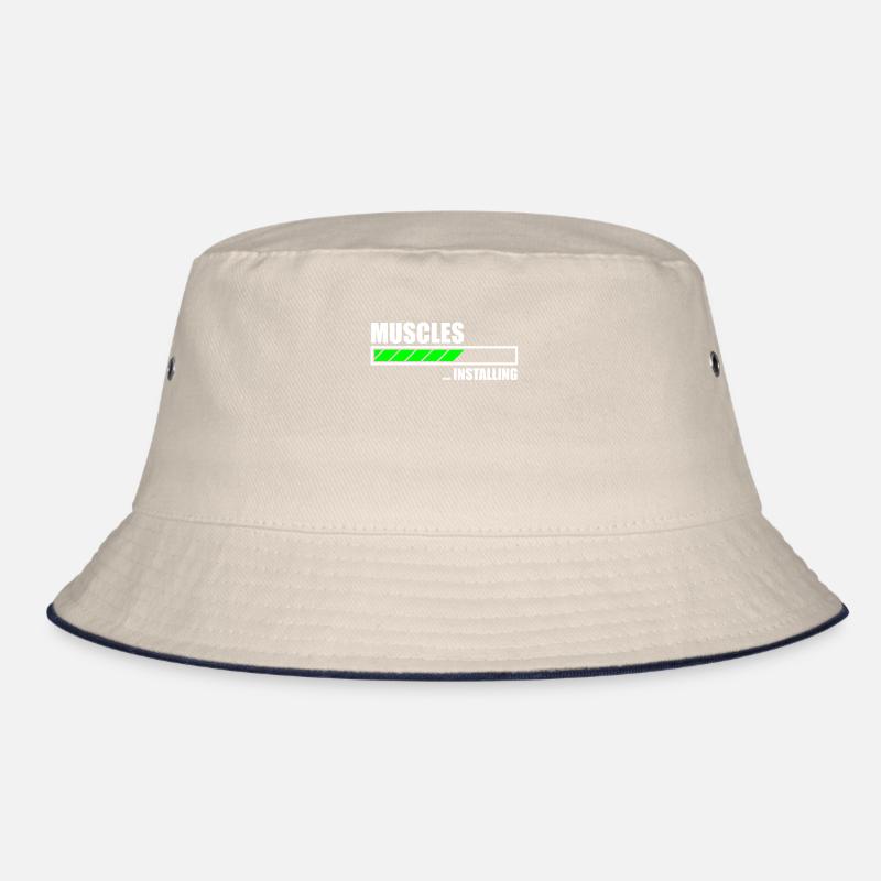 Installing Muscles Funny Gym Bucket Hat