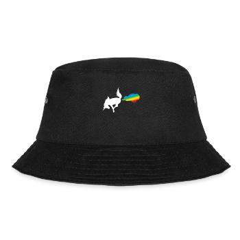 Ich furze Regenbögen - Einhorn - Bucket Hat - Schwarz - Vorne - Lela (165cm)