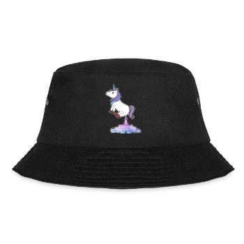 Einhorn pupsen furzen Geschenk Idee - Bucket Hat - Schwarz - Vorne - Lela (165cm)