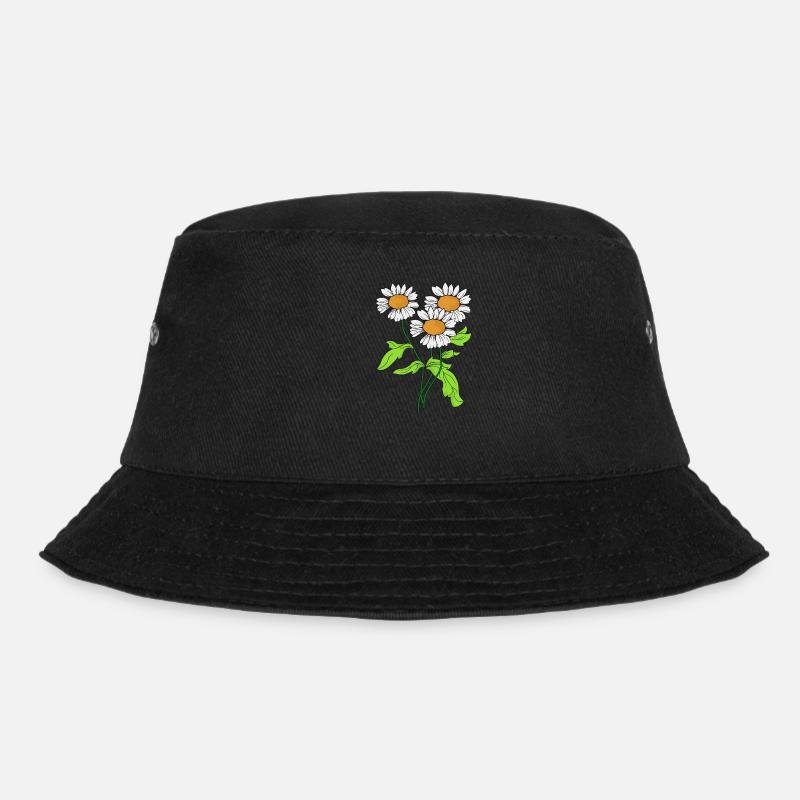 Daisies flower plant bloom gift idea - Bucket Hat - black