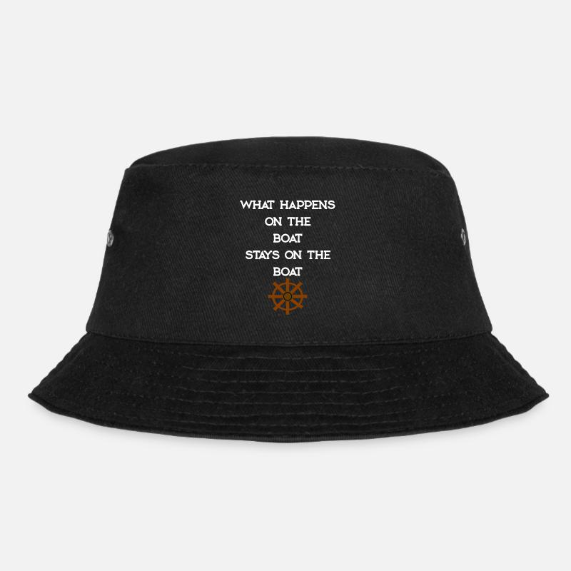 WHAT HAPPENS ON THE BOAT - Bucket Hat - Schwarz