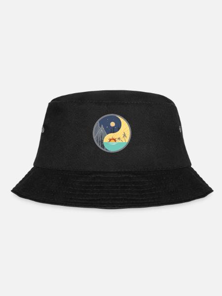 Yin Yang / Tag und Nacht - Bucket Hat - Schwarz