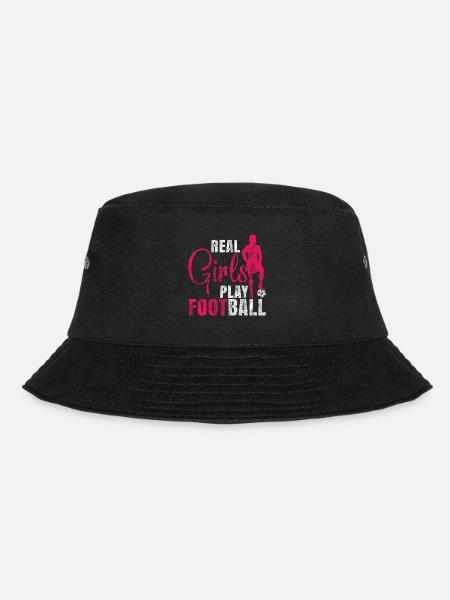Real girls play football women's soccer - Bucket Hat - black