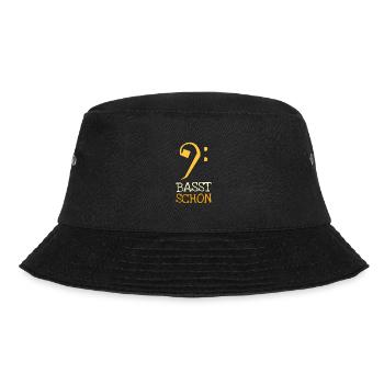 Basst schon Passt schon Bassschlüssel Bassist - Bucket Hat - Schwarz - Vorne - Lela (165cm)