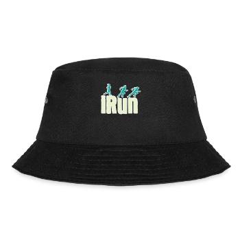 iRun Jogging Runner Marathon Gift Athlete - Bucket Hat - black - Front - Lela (165cm)