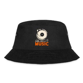 Music Music Record Player DJ Gift - Bucket Hat - black - Front - Lela (165cm)