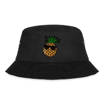 Coole Ananas - Bucket Hat - Schwarz - Vorne - Lela (165cm)