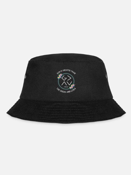 God is greater than the ups and downs - Bucket Hat - black