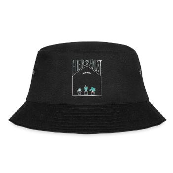 Haus | Hier haust | Name personalisiert | Einzug - Bucket Hat - Schwarz - Vorne - Lela (165cm)