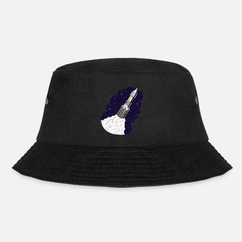 Rocket launches into space - Bucket Hat - black