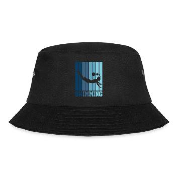 Schwimmen Schwimmer Tauchen Retro Geschenk - Bucket Hat - Schwarz - Vorne - Lela (165cm)