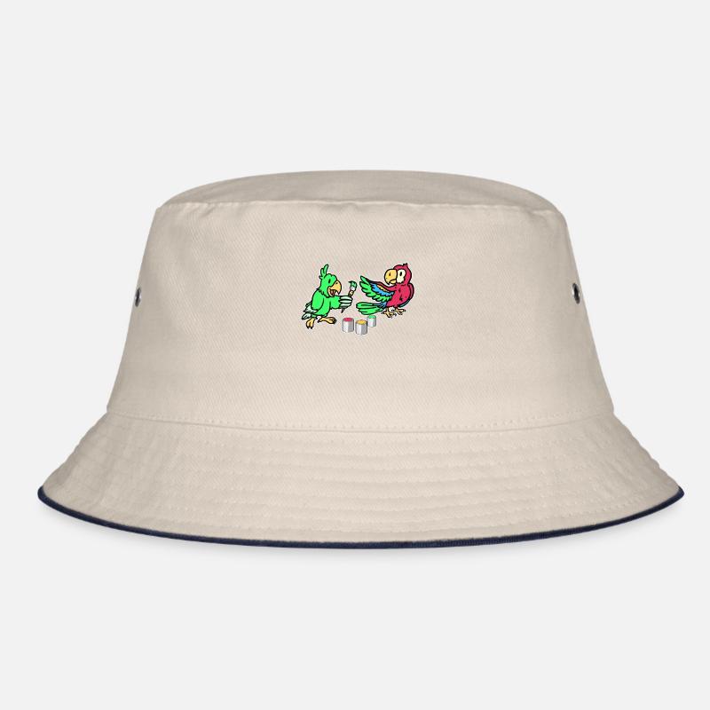 Parrots paint everything beautifully colorful Bucket Hat