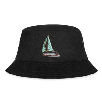 Segelschiff Boot Yacht Segeln Wasser Tau Geschenk - Bucket Hat - Schwarz - Vorne - Lela (165cm)