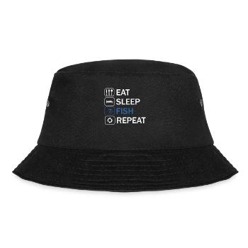Eat sleep fish repeat - Bucket Hat - black - Front - Lela (165cm)