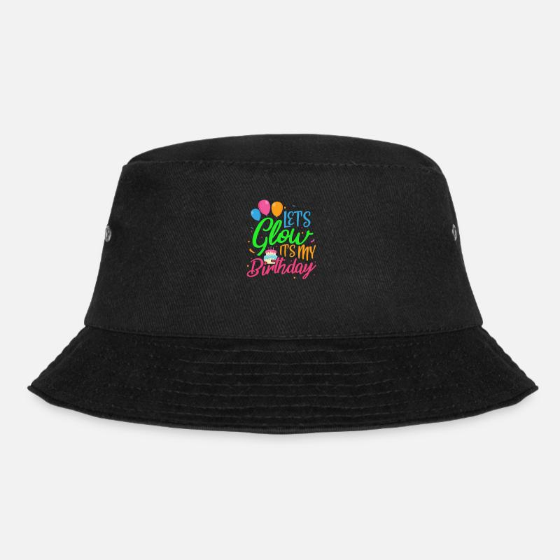 Glow Geburtstag Party Neon Birthday Geschenk - Bucket Hat - Schwarz