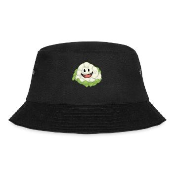 Blumenkohl Kohl Gemüse Veganer Gesund - Bucket Hat - Schwarz - Vorne - Lela (165cm)