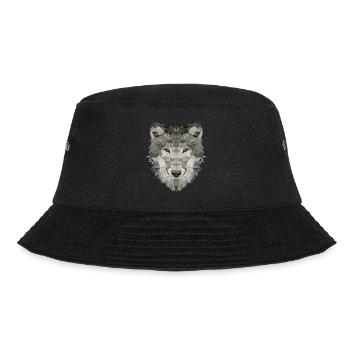 Polygon Wolf Wölfe Wildnis Wildtiere Tiere - Bucket Hat - Schwarz - Vorne - Lela (165cm)