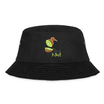 Kiwi Frucht Kiwi Vogel - Bucket Hat - Schwarz - Vorne - Lela (165cm)