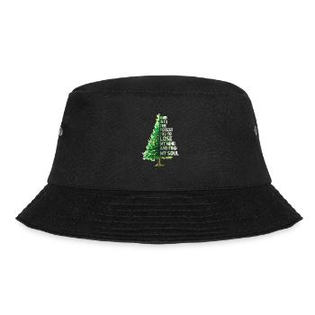 Forest Camping Tree Fir Nature Gift - Bucket Hat - black - Front - Lela (165cm)