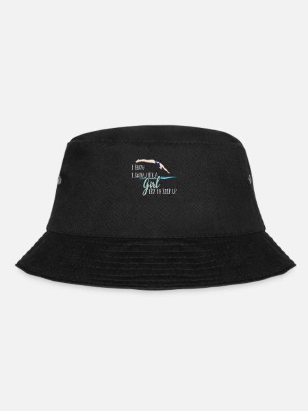 Swimming Womens - I Swim Like A Girl - Bucket Hat - black