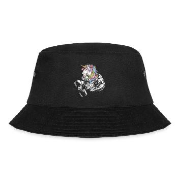 Einhorn Bodybuilding Unicorn Fitness Training - Bucket Hat - black - Front - Lela (165cm)