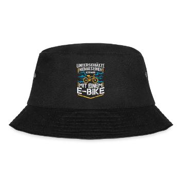 Unterschätze niemals einen alten Mann mit E-Bike - Bucket Hat - Schwarz - Vorne - Lela (165cm)
