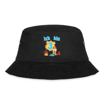 Mädchen 3.Geburtstag Feuerwehr Kinder Geschenk - Bucket Hat - Schwarz - Vorne - Lela (165cm)