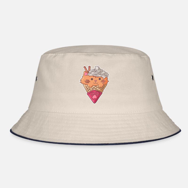 Katze Eis Waffel Stubentiger spass Kinder Geschenk Bucket Hat