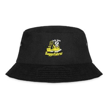 Geburtstag 2 Jahre Jungen Bagger Ich bin 2 Zwei - Bucket Hat - Schwarz - Vorne - Lela (165cm)