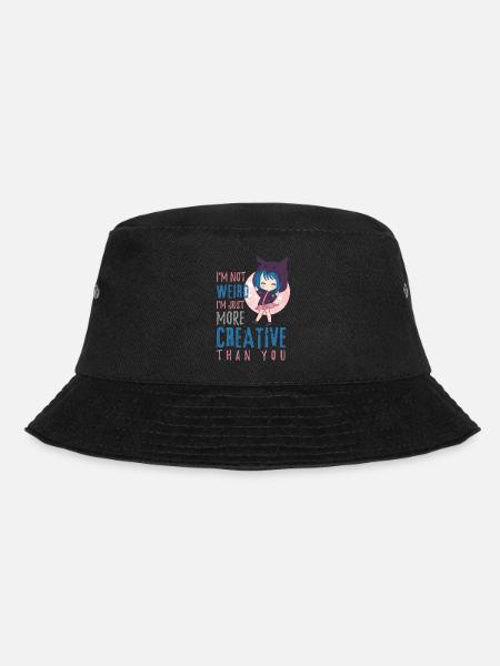 Anime Chibi Kreativ - Bucket Hat - Schwarz