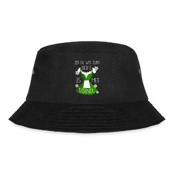 Zefix Wo Zum Deifi Is Mei Dirndl Spaß - Bucket Hat - Schwarz - Vorne - Lela (165cm)