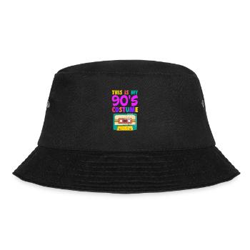 90er Jahre 90s Kassette Party Mottoparty Geschenk - Bucket Hat - Schwarz - Vorne - Lela (165cm)