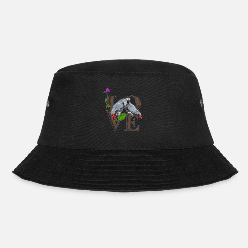 Graupapagei - Bucket Hat - Schwarz