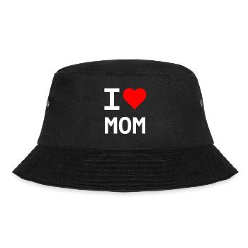 I Love Mom – Heart for Mom - Bucket Hat - black - Front - Lela (165cm)