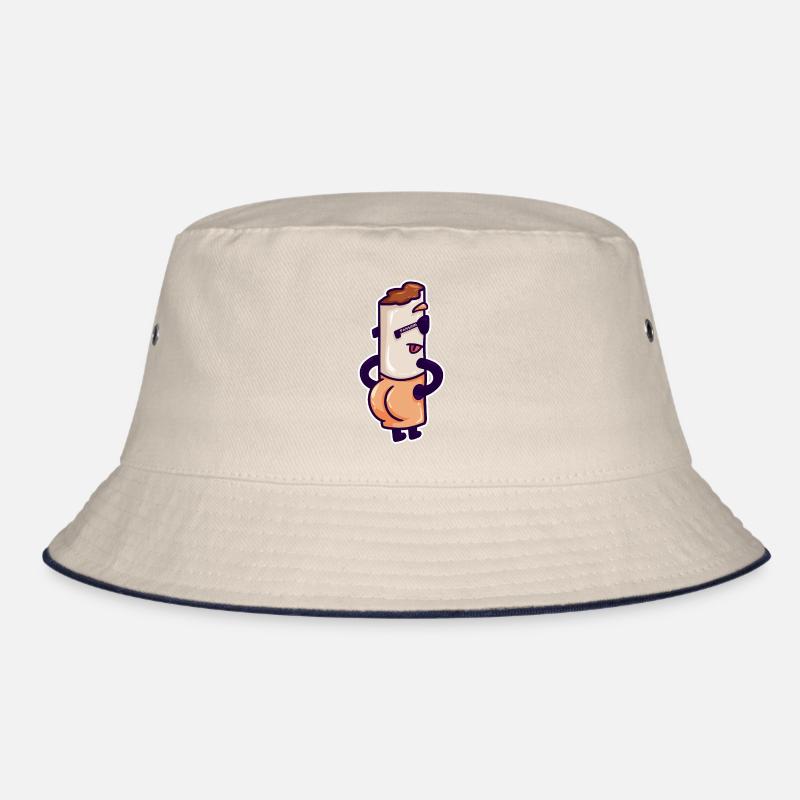 Zigarette Rauchen Kippe Feuer Sucht Comic Geschenk Bucket Hat