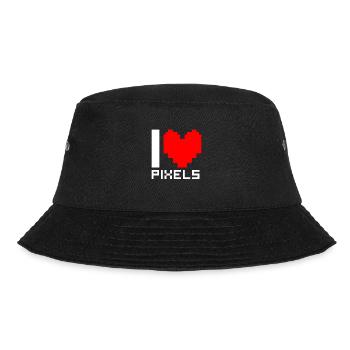 Ich Liebe Pixel - Bucket Hat - Schwarz - Vorne - Lela (165cm)