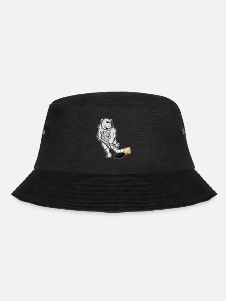 Bulldog Dog Lover Dog Hockey Player - Bucket Hat - black