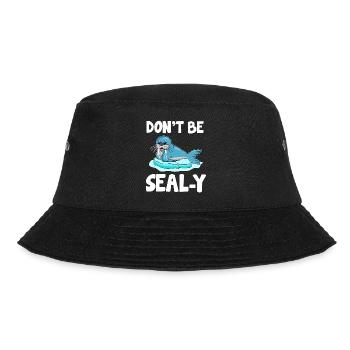 Seien Sie nicht alberne lustige Robben-Tier-Wortspiel - Bucket Hat - Schwarz - Vorne - Lela (165cm)