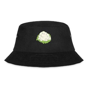 Blumenkohl Gemüse Speise Vegan - Bucket Hat - Schwarz - Vorne - Lela (165cm)