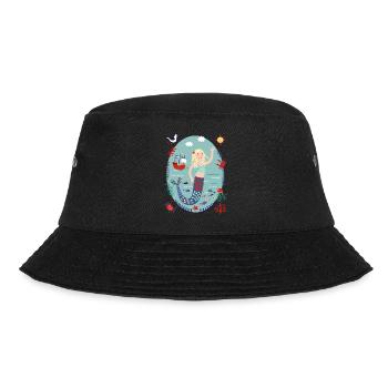 Meerjungfrau mit blonden Haaren - Bucket Hat - Schwarz - Vorne - Lela (165cm)