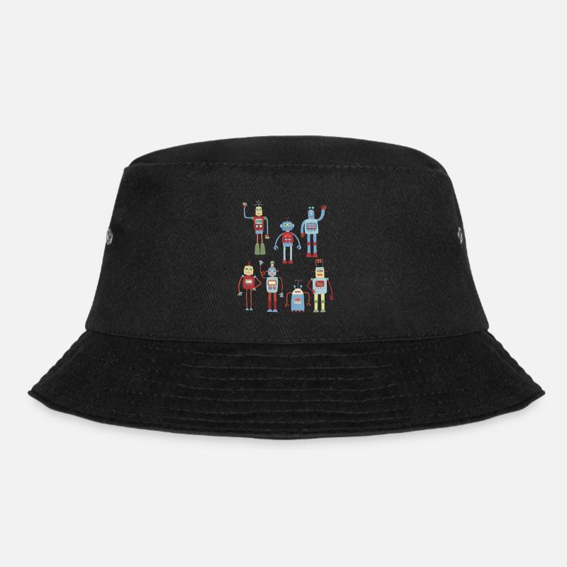 Roboter - Bucket Hat - Schwarz