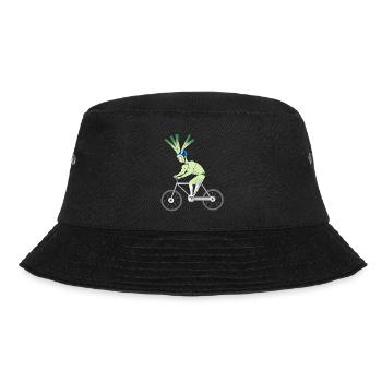 Funny bicycle cyclist leeks gift - Bucket Hat - black - Front - Lela (165cm)