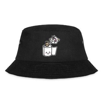 Never grow up - Unicorn toilet paper - Bucket Hat - black - Front - Lela (165cm)