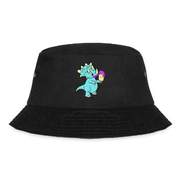 Dino Hunger Ice Fantasy Children Baby - Bucket Hat - black - Front - Lela (165cm)