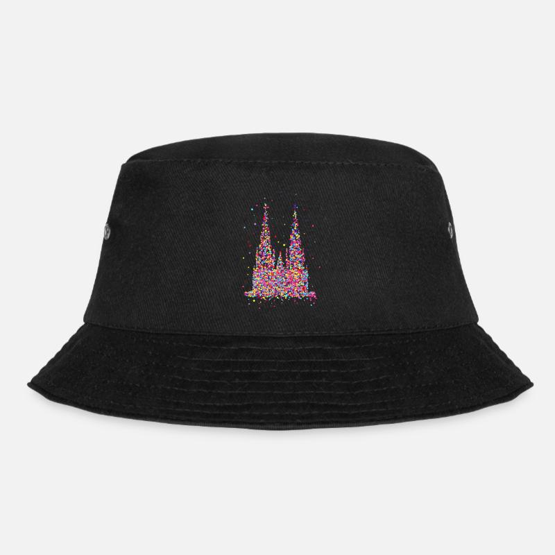 Kölner Dom, Konfetti - Bucket Hat - Schwarz