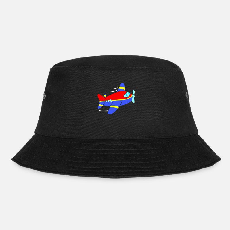 Airplane aviator - Bucket Hat - black