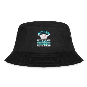 Lustiger Poker Sex Spruch Pokerspieler Pokerhand - Bucket Hat - Schwarz - Vorne - Lela (165cm)