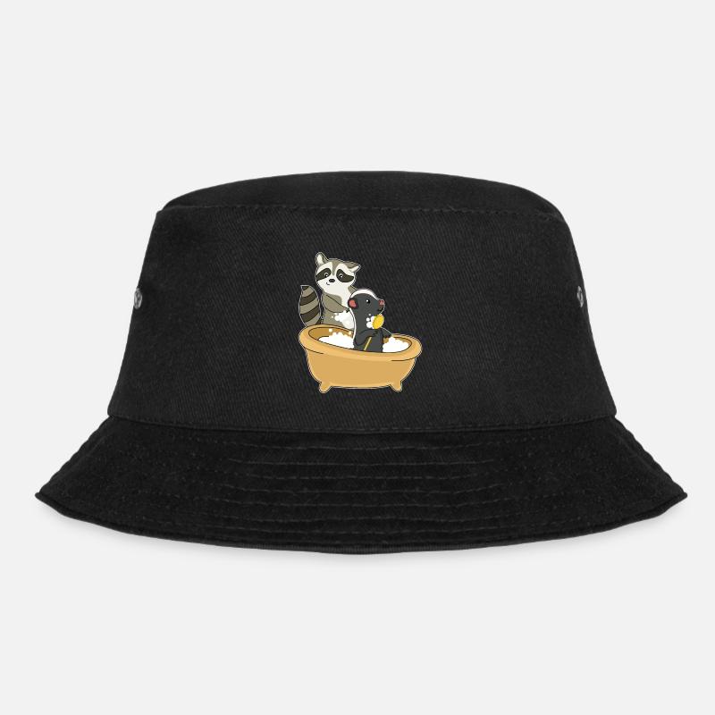 Waschbär Wäscht Stinktier - Bucket Hat - Schwarz