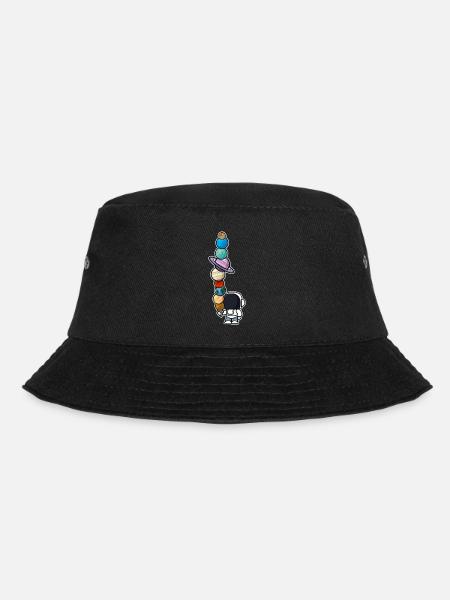 Astronaut ice cream eating planet - Bucket Hat - black