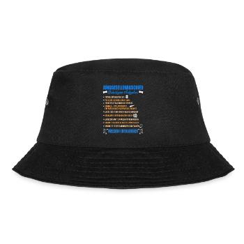 JGA Aufgaben Bräutigam Junggesellen Checkliste - Bucket Hat - Schwarz - Vorne - Lela (165cm)